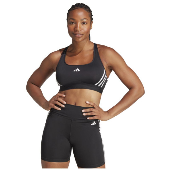 Adidas Γυναικείο μπουστάκι Powerimpact Medium-Support 3-Stripes Bra